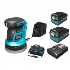 Dedra Set Masina orbitala de slefuit cu 2 acumulatori Li-Ion 18V 5.0Ah incarcator rapid 125W si geanta